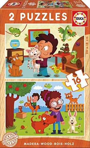 educa-17618-holzpuzzle-haustiere-2x16-teile-ab-3-jahre image 2