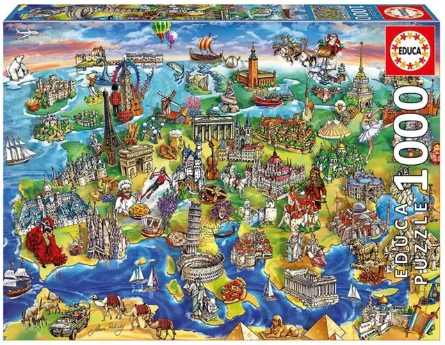 educa-16752-european-world-puzzle-1000-teile-karte image 1