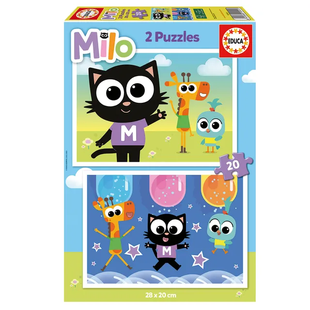 educa-milo-kinderpuzzle-2x20-teile-kater-milo-ab-3-jahren image 1