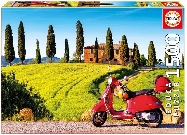 educa-17121-scooter-in-toscana-puzzle-1500-teile-85x60-cm image 1