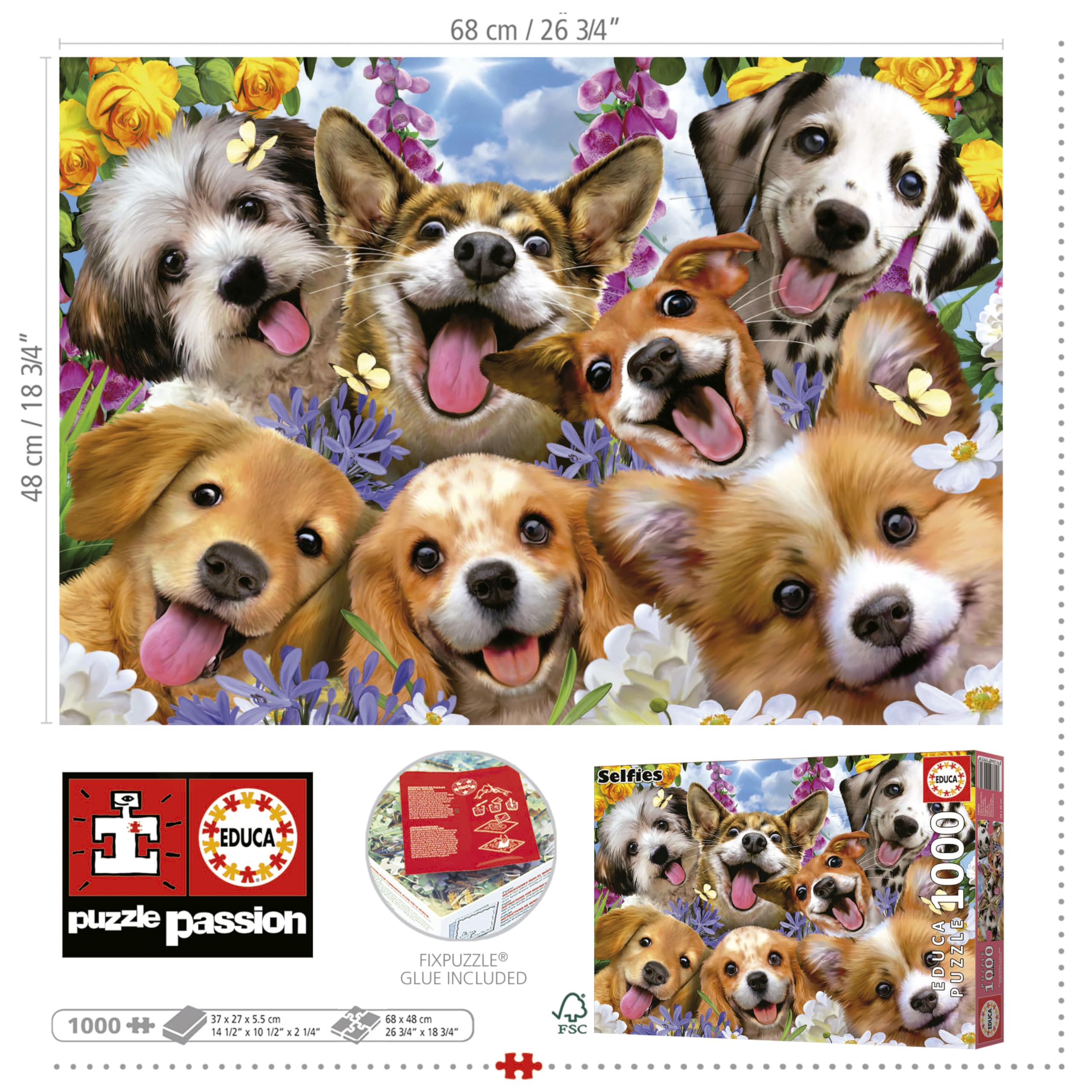 educa-19931-welpen-selfie-1000-teile-hunde-puzzle-ab-14-jahren image 3