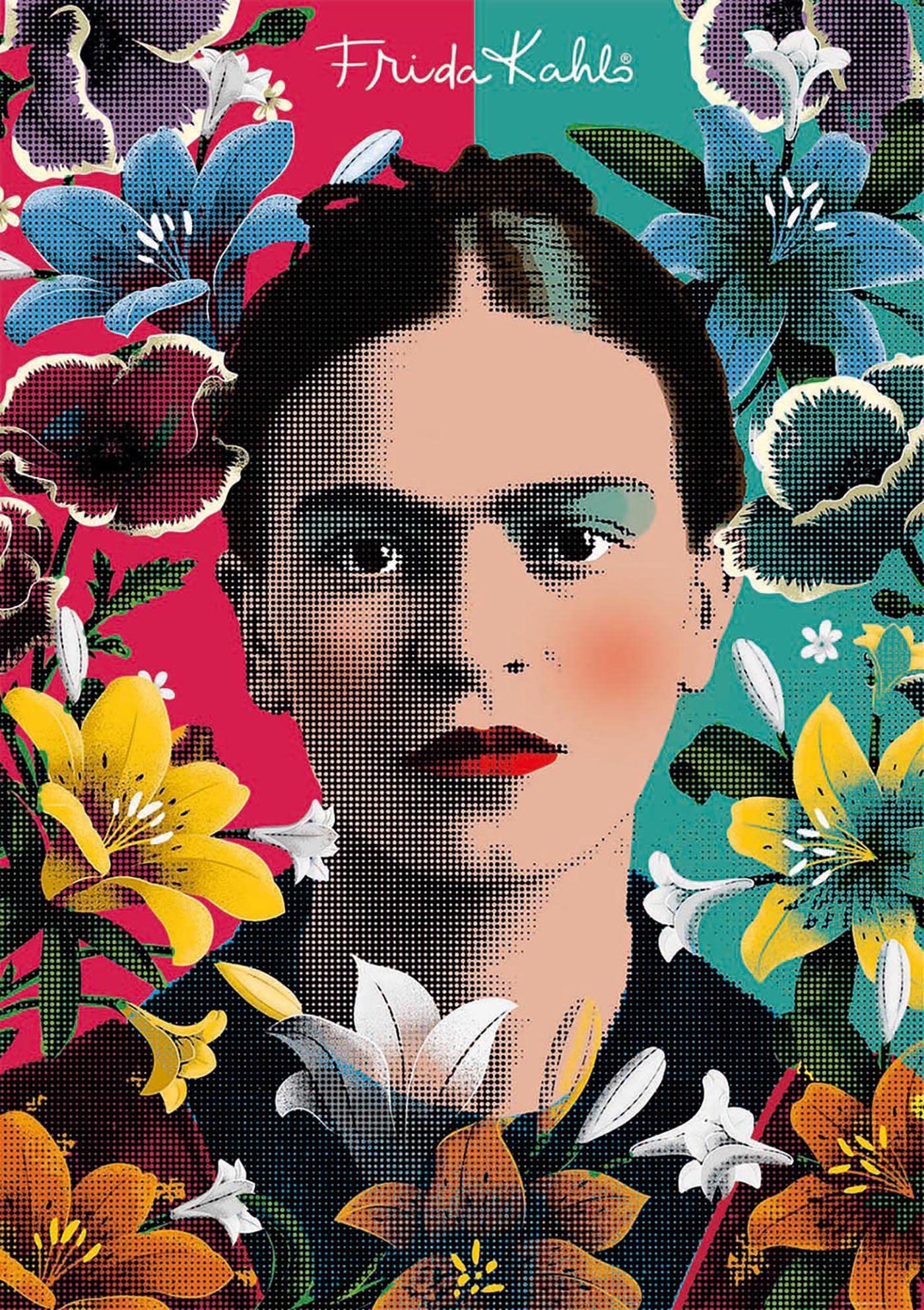 educa-18493-frida-kahlo-puzzle-1000-teile-kunst-portrait image 2