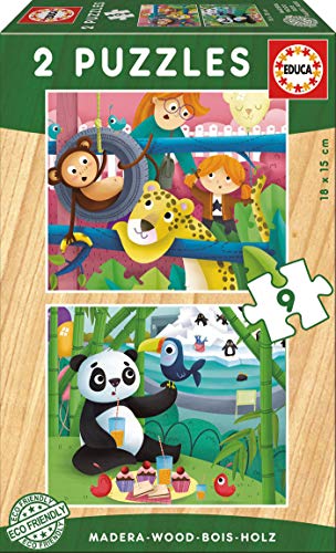 educa-17616-holzpuzzle-zoo-tiere-2x9-teile-ab-3-jahre image 2