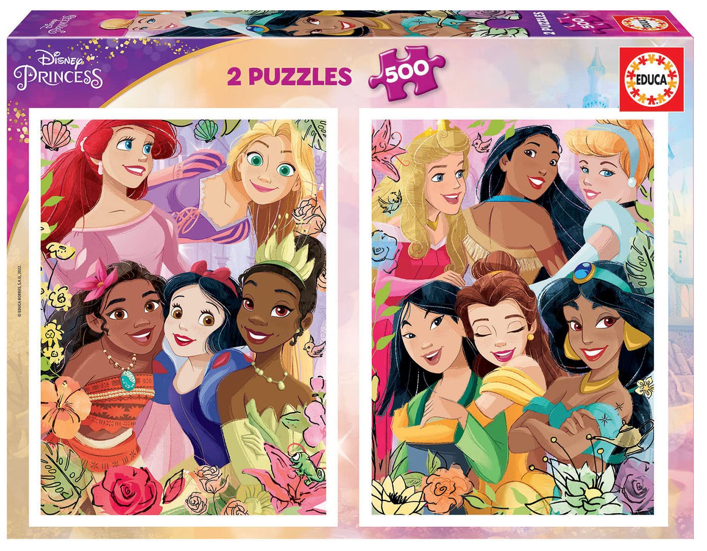 educa-19253-disney-prinzessinnen-puzzle-2x500-teile-ab-11-jahren image 1