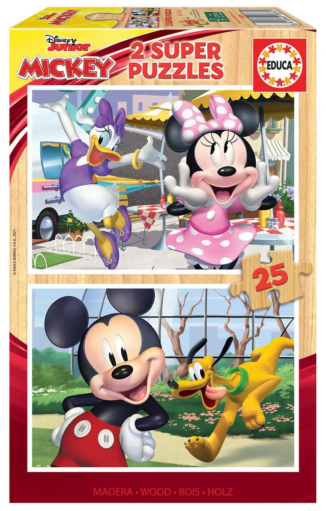 educa-18876-mickey-und-freunde-2x25-holzpuzzle-ab-3-jahren image 1