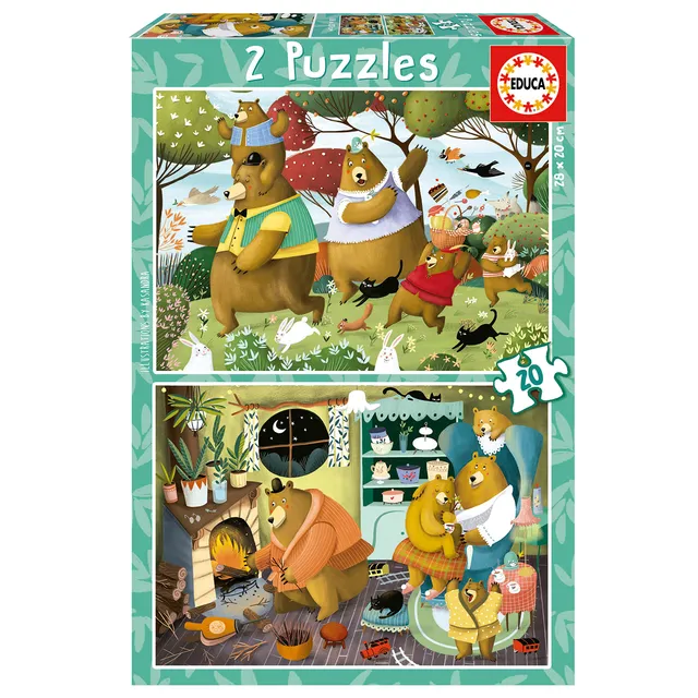 educa-waldgeschichten-kinderpuzzle-2x20-teile-waldtiere-ab-3-j image 1
