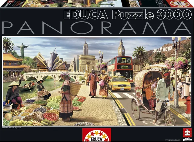 educa-15545-globale-welt-panorama-puzzle-3000-teile-weltkarte image 1