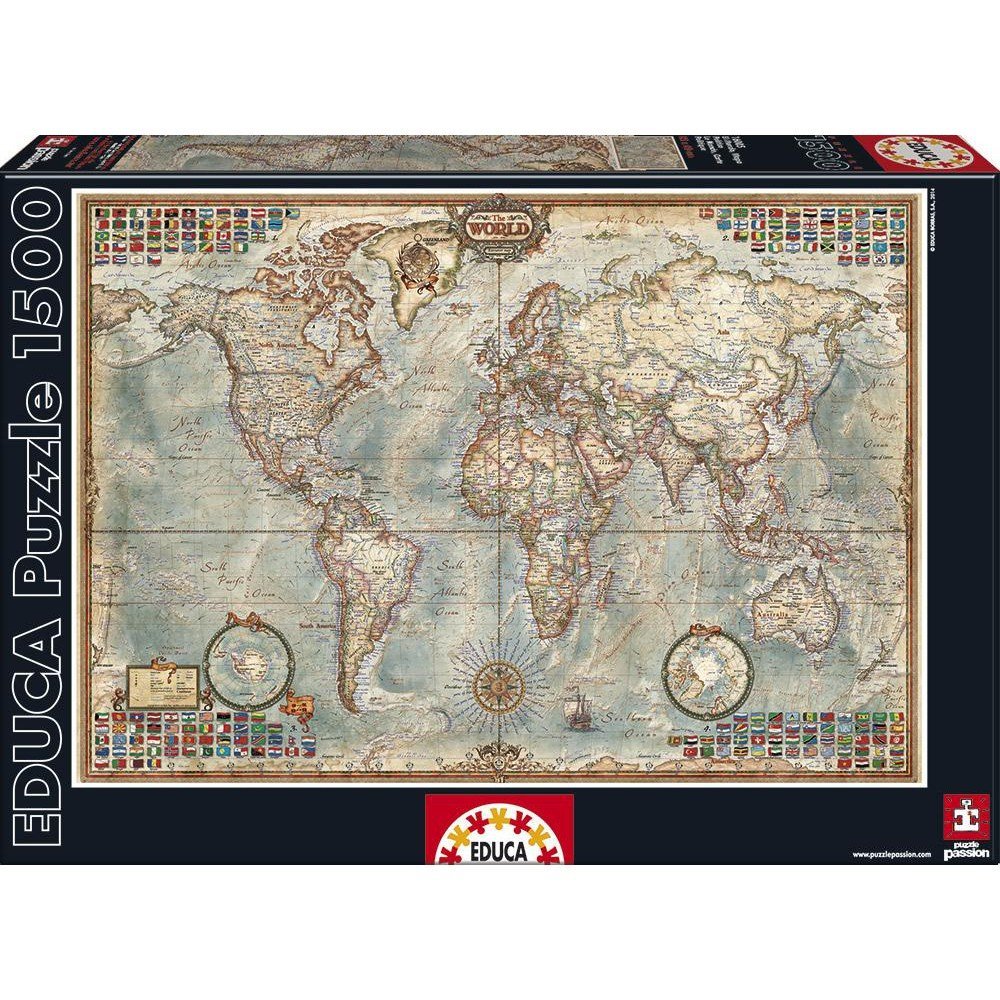 educa-antike-karte-1500-teile-puzzle-weltkarte-85x60-cm image 3