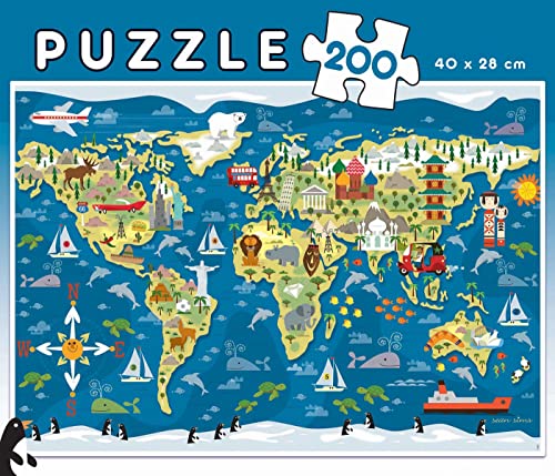 educa-weltkarte-kinderpuzzle-200-teile-lernpuzzle-ab-6 image 7