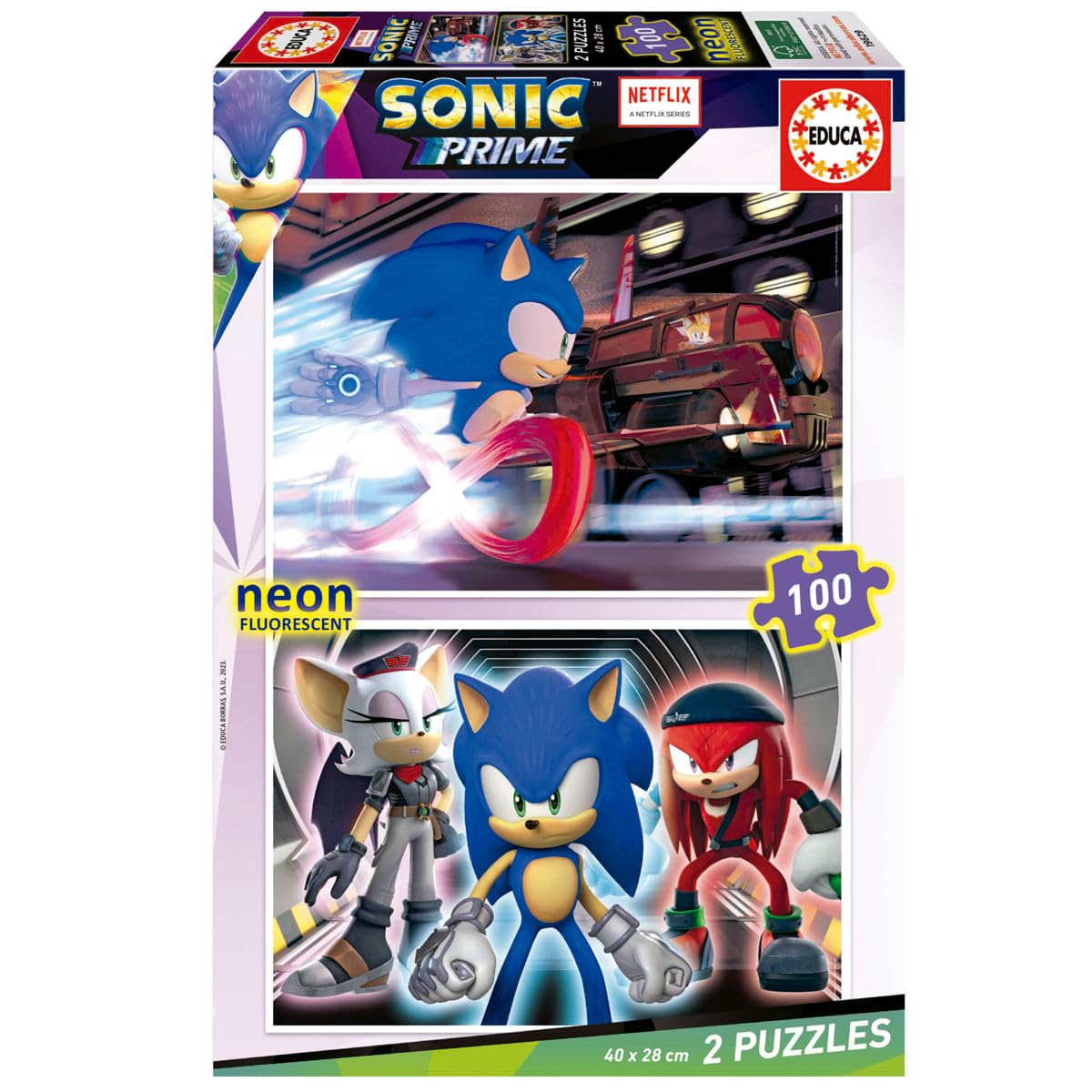 educa-sonic-prime-19629-2x100-leuchtpuzzle-ab-6-jahren image 1