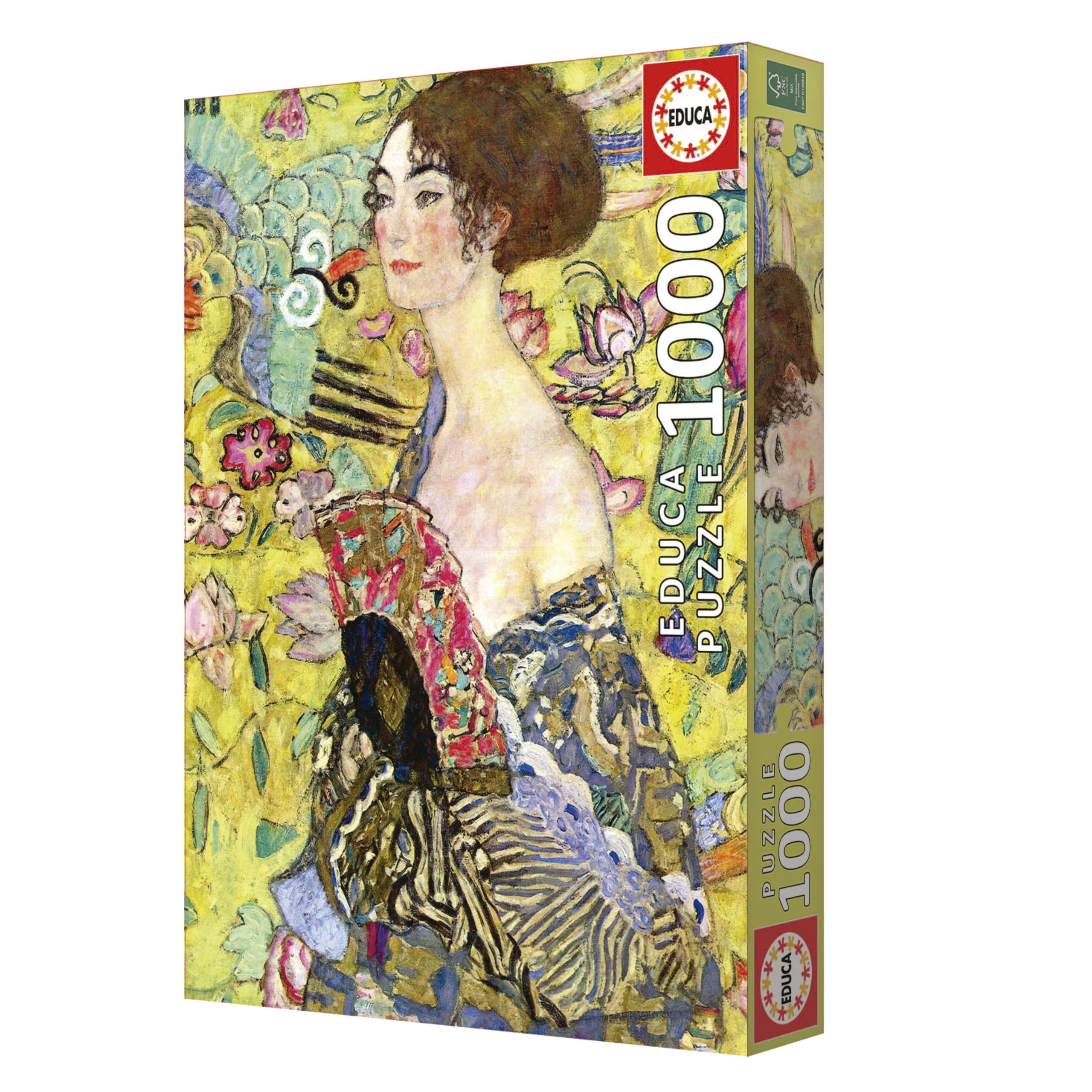 educa-19932-dame-mit-f-cher-puzzle-1000-teile-klimt image 7