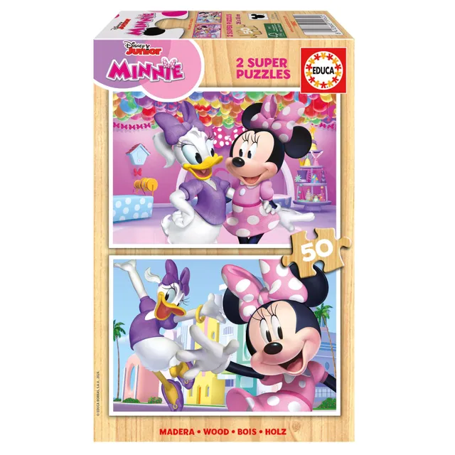 educa-19962-minnie-mouse-holzpuzzle-2x50-teile-ab-5-jahren image 1
