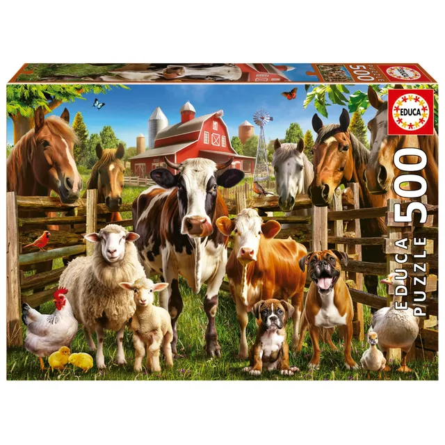 educa-die-frechen-nutztiere-19905-puzzle-500-teile-ab-11-jahren image 1