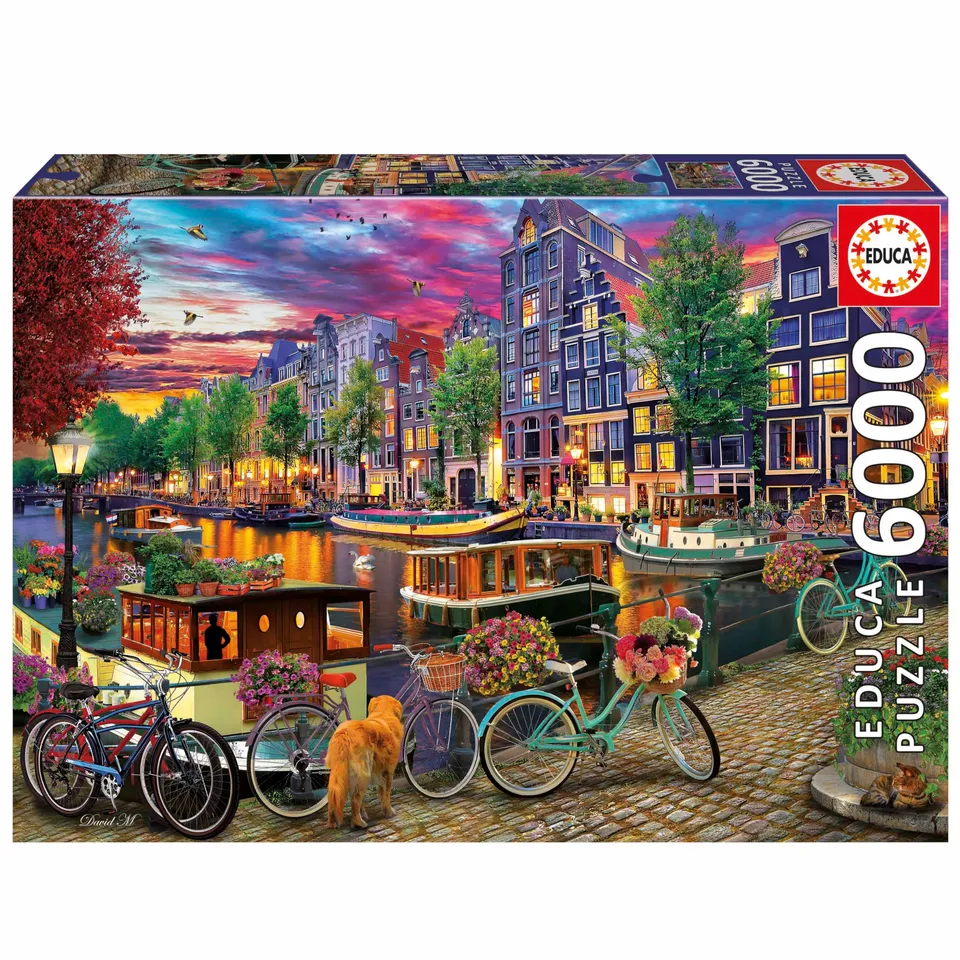 educa-6000-teile-puzzle-radfahren-in-amsterdam-156x107-cm image 1