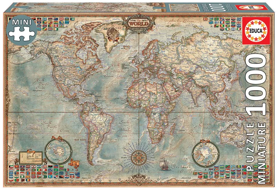 educa-weltkarte-miniature-puzzle-1000-teile-16764-map-atlas-46x30 image 1