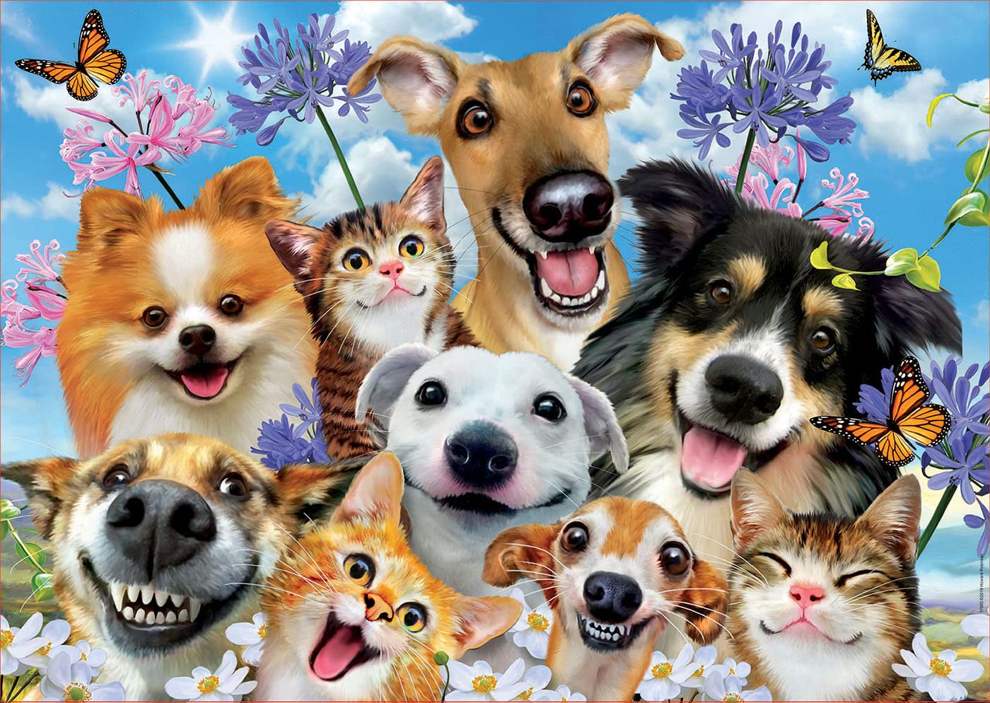 educa-hunde-und-katzen-selfie-puzzle-500-teile-tiermotiv image 2