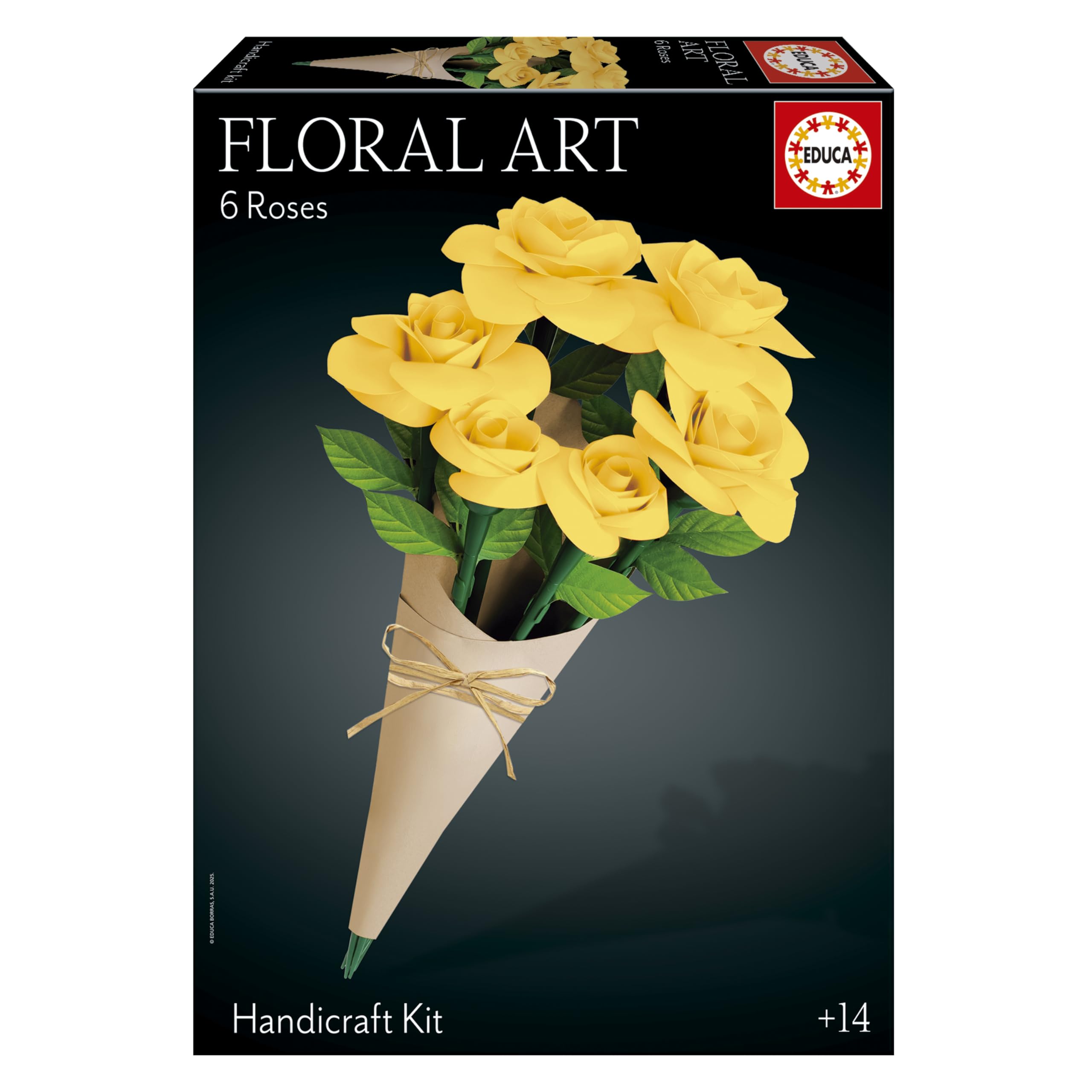 educa-floral-art-20422-bastelset-gelber-rosenstrau-12-papierrosen image 1
