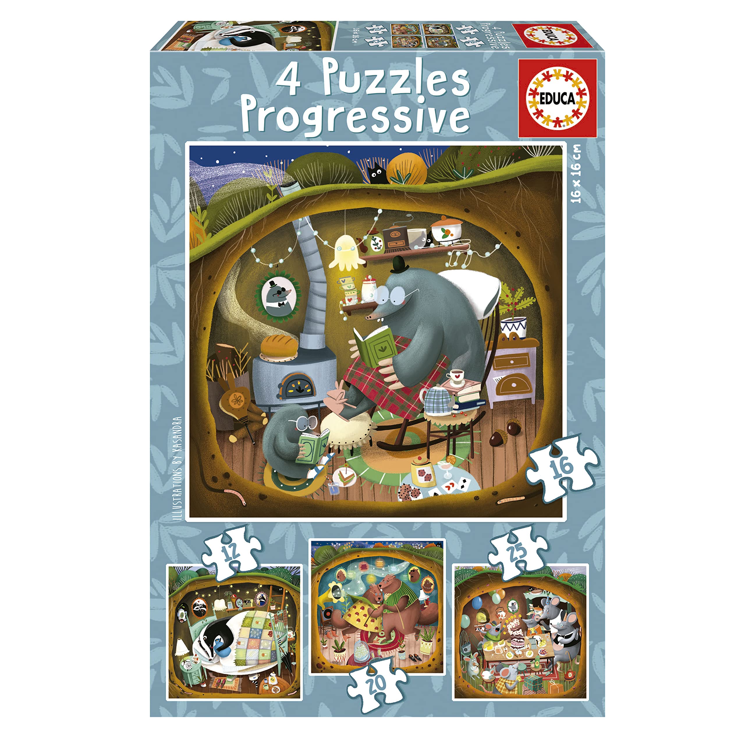educa-waldgeschichten-19685-puzzle-4in1-tiere-ab-3-jahren image 1