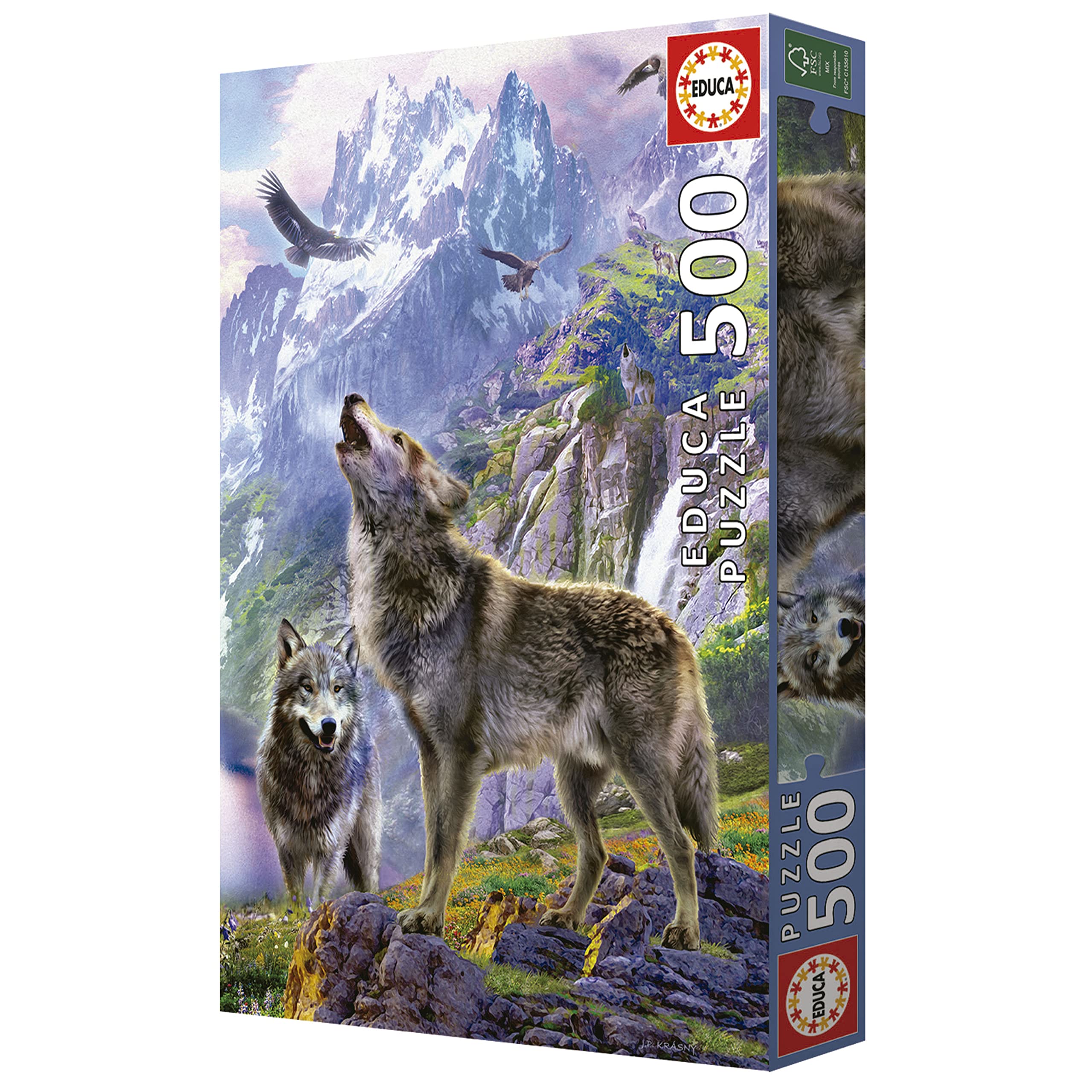educa-w-lfe-in-den-bergen-19548-puzzle-500-teile-tiermotiv image 4