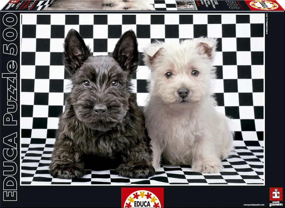 educa-15508-karierte-terrier-puzzle-500-teile-48x34-cm image 1