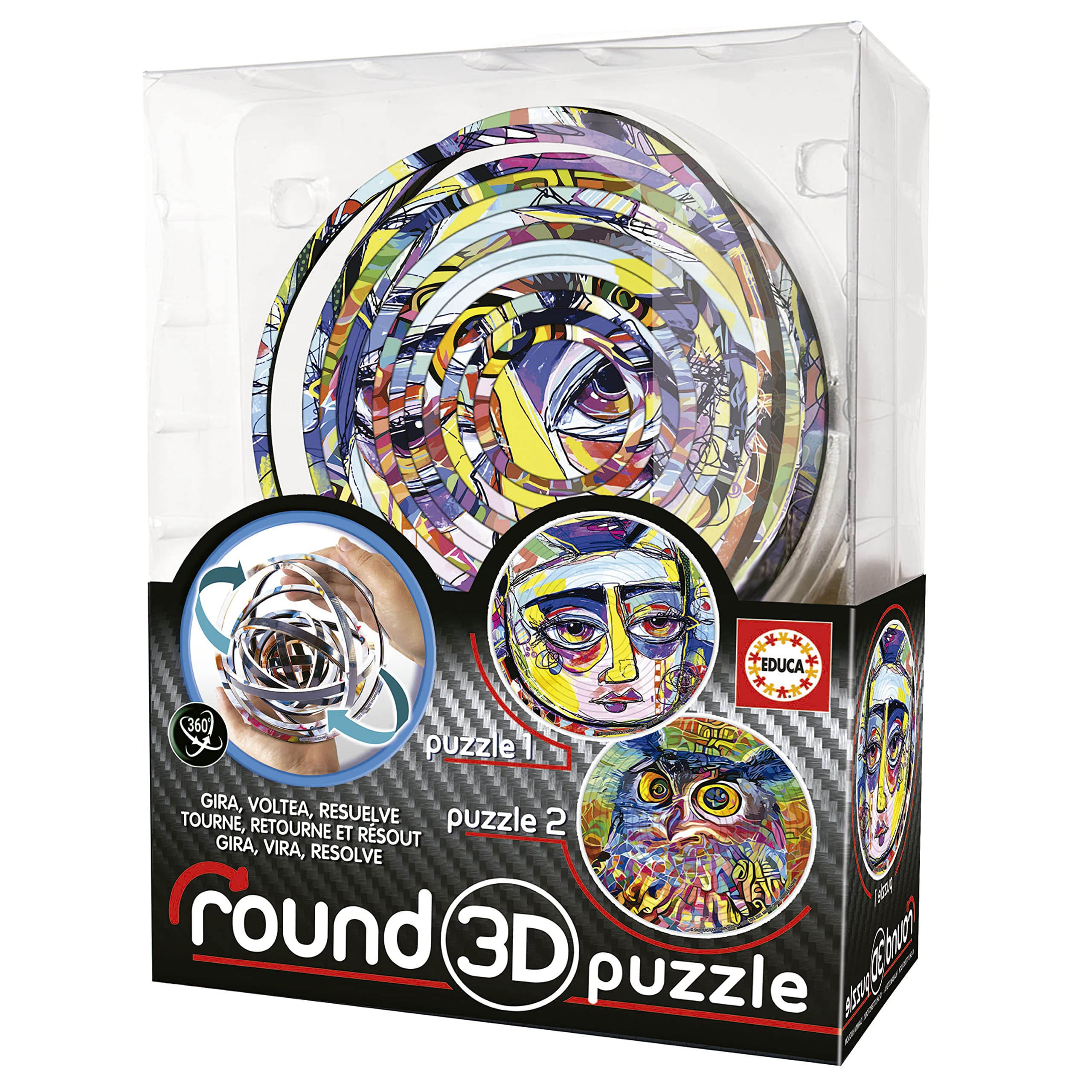educa-3d-puzzle-rund-abstract-19709-14-ringe-ab-8-jahren image 1