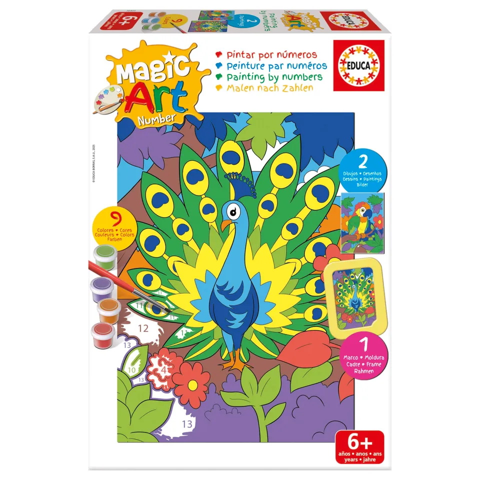 educa-magic-art-number-malen-nach-zahlen-pfau-papagei-20405-ab-6 image 1