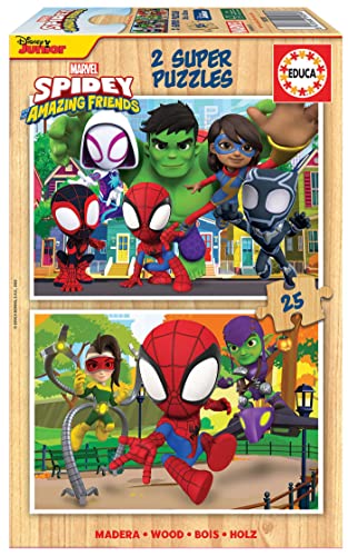 educa-spidey-holzpuzzle-2x25-teile-marvel-spiderman-ab-3 image 2