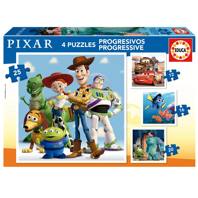 educa-pixar-filme-19681-puzzle-4in1-12-16-20-25-teile-ab-3-jahren image 1