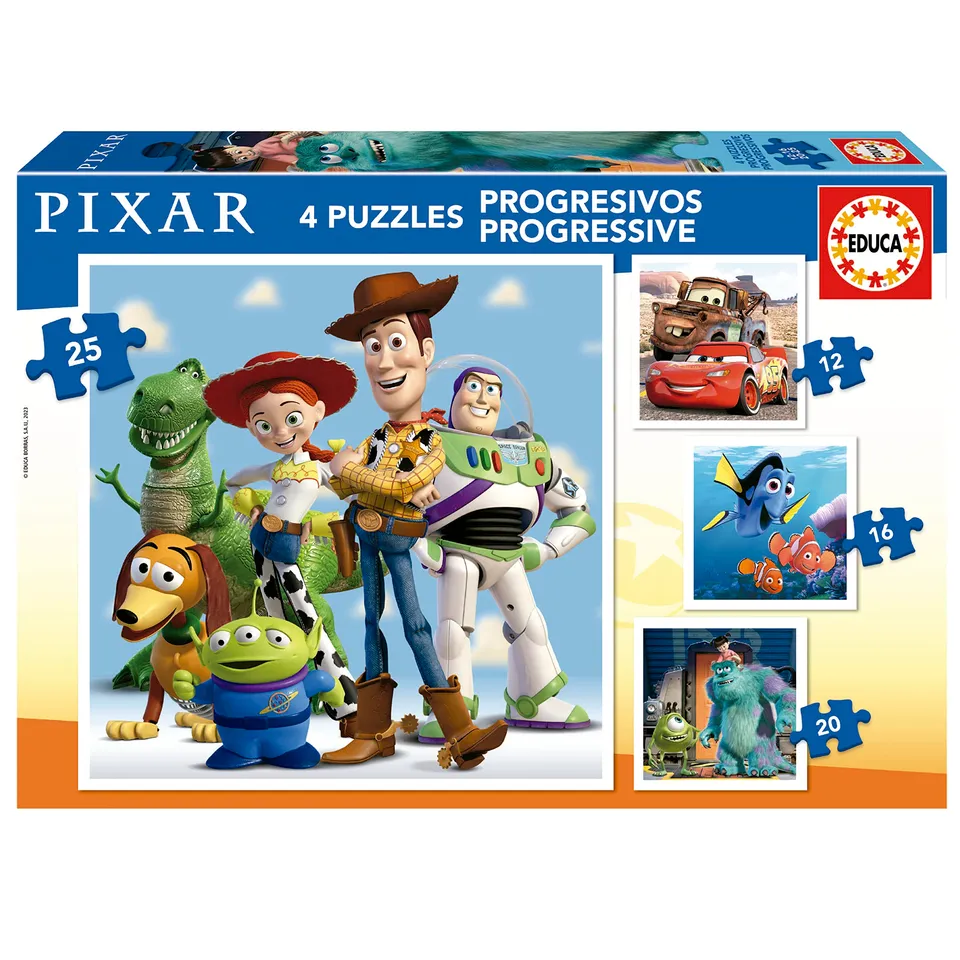 educa-pixar-filme-19681-puzzle-4in1-12-16-20-25-teile-ab-3-jahren image 1