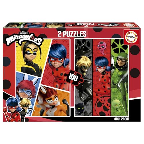 educa-ladybug-19969-2x100-teile-kinderpuzzle-40x28-cm image 6
