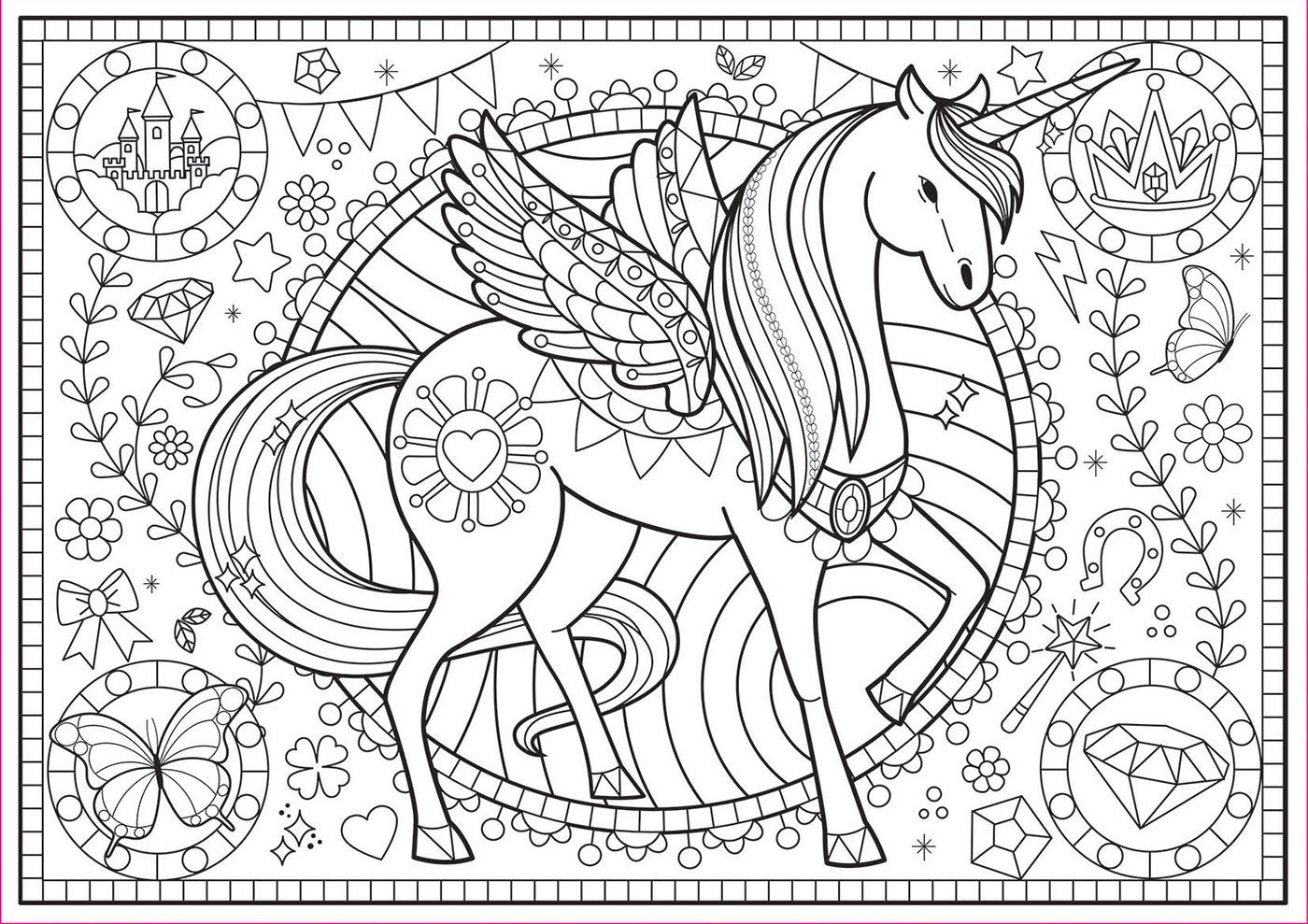 educa-17828-einhorn-colouring-puzzle-150-teile-zum-ausmalen image 2