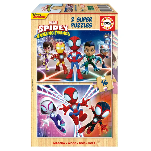 educa-19579-spidey-2x16-holzpuzzle-f-r-kinder-ab-3-jahren image 1