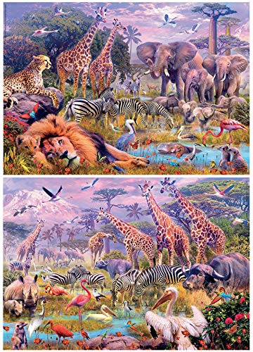 educa-wilde-tiere-kinderpuzzle-2x100-teile-panorama-ab-6 image 6