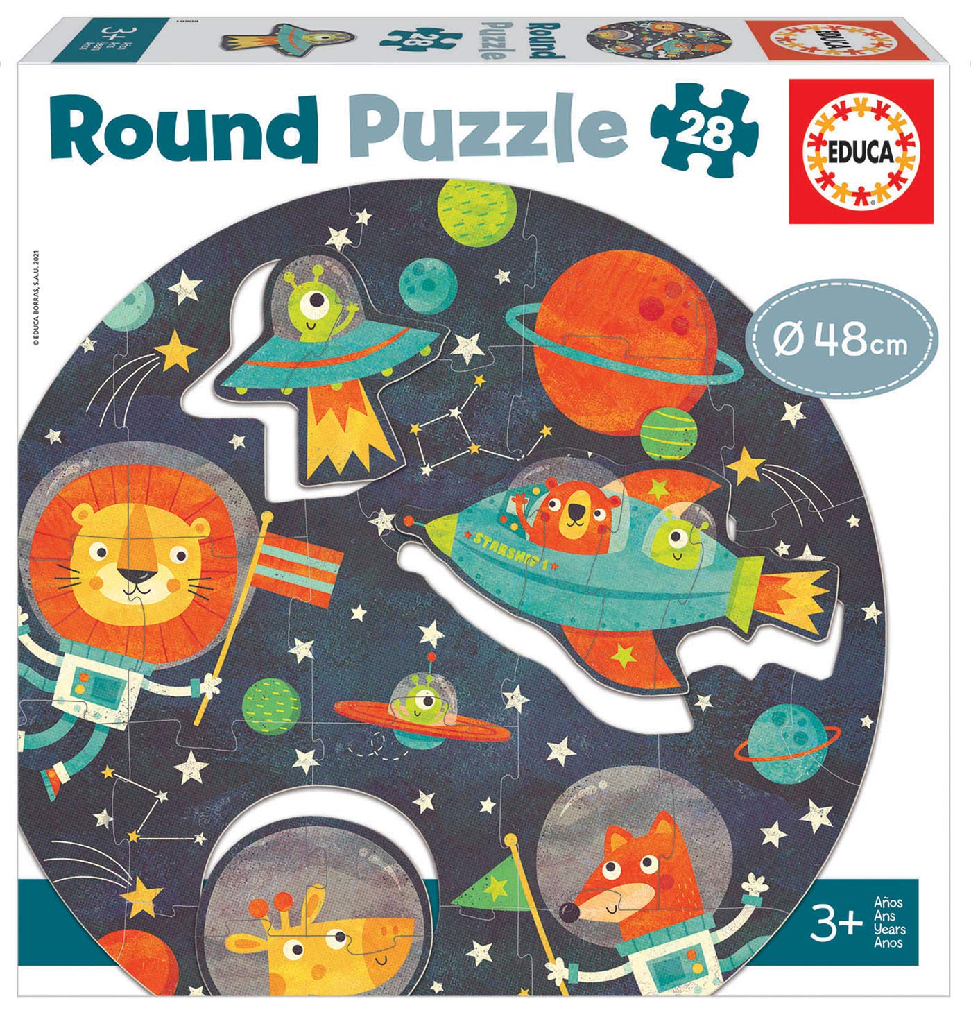 educa-weltraum-rundpuzzle-28-teile-ab-3-jahren-48-cm image 1