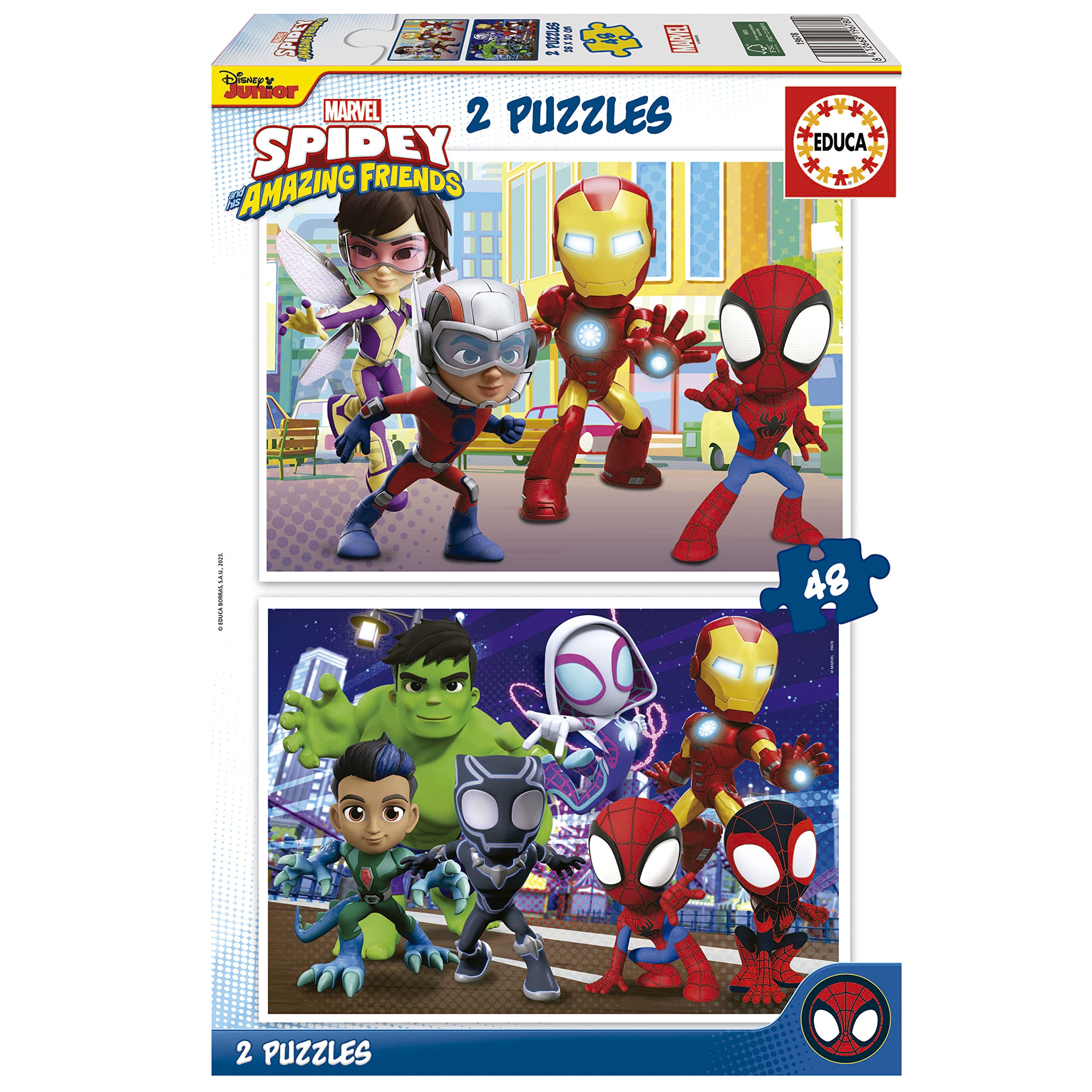 educa-19678-spidey-super-freunde-puzzle-2x48-teile-ab-4-jahren image 1