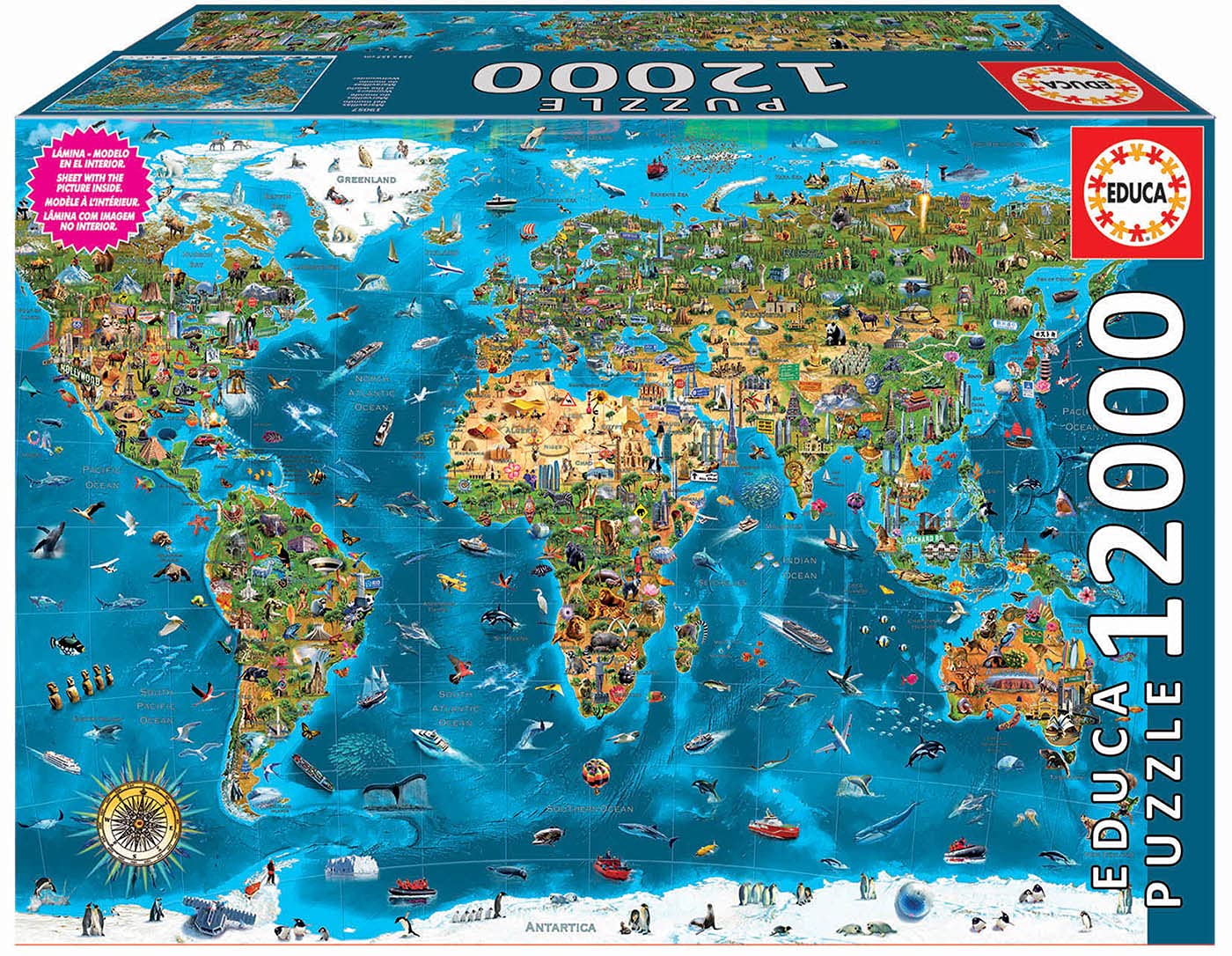 educa-weltwunder-19057-puzzle-12000-teile-weltkarte image 1