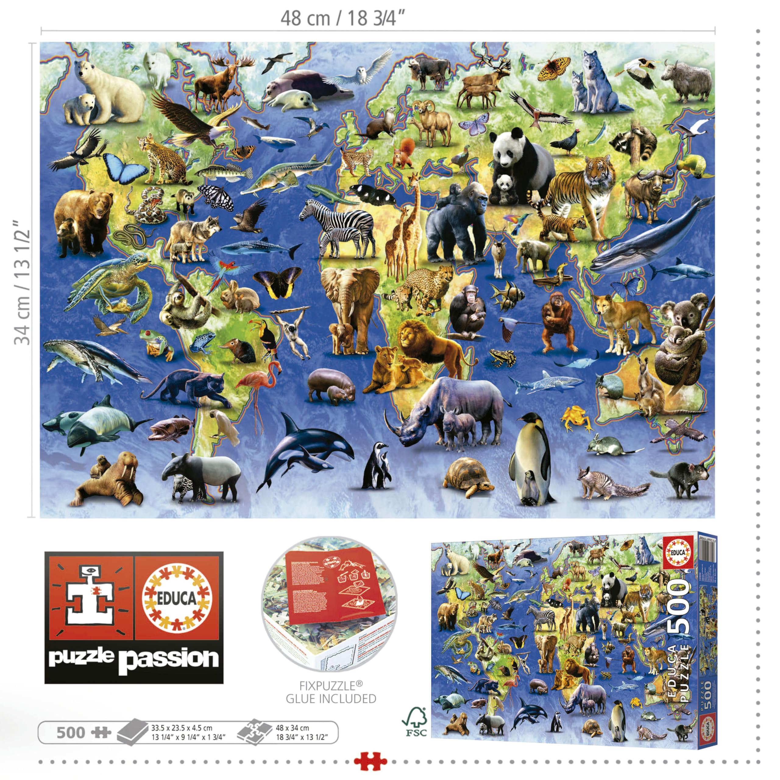 educa-19908-bedrohte-tierarten-puzzle-500-teile-ab-11-jahren image 4