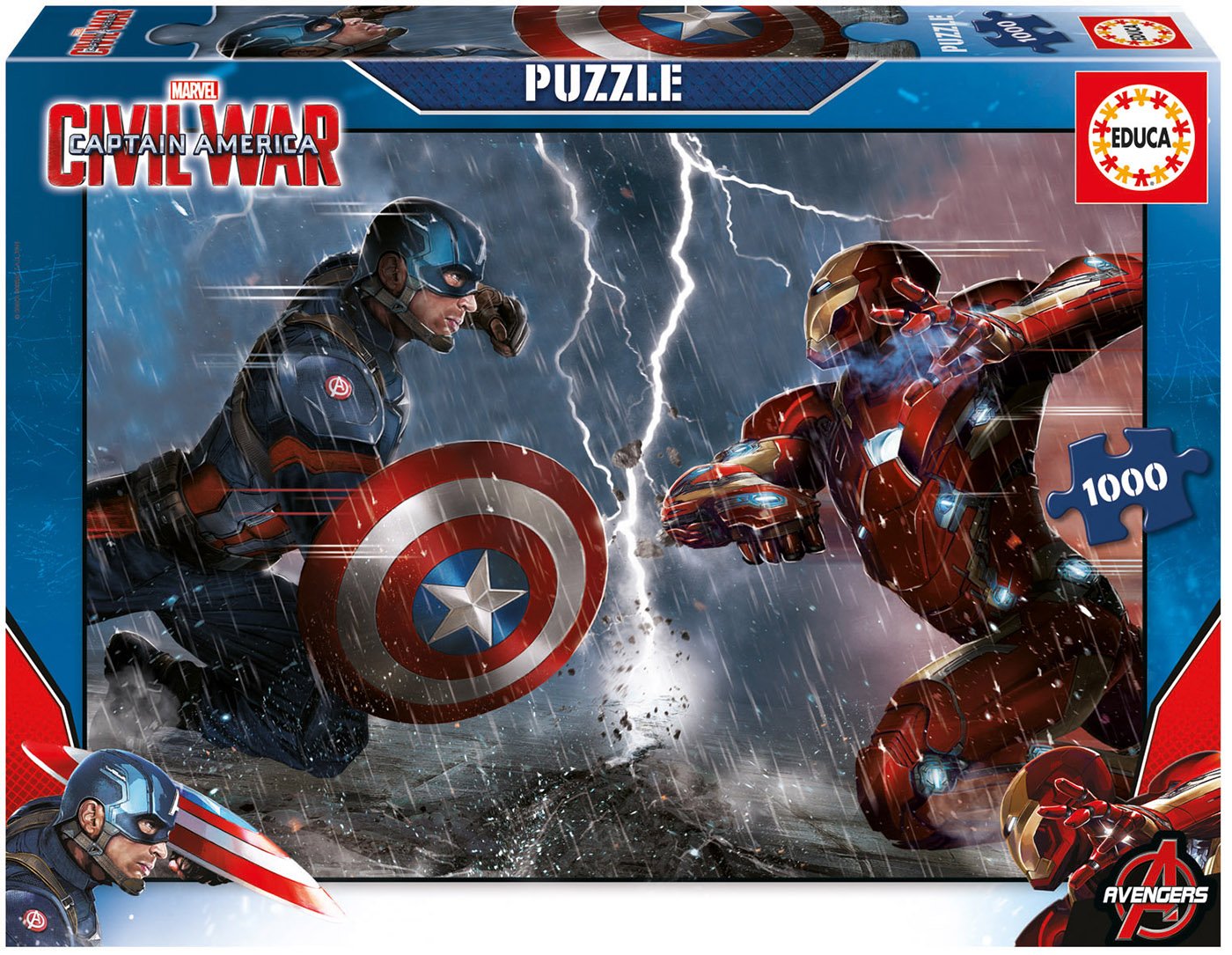 educa-16703-captain-america-puzzle-1000-teile-marvel image 1