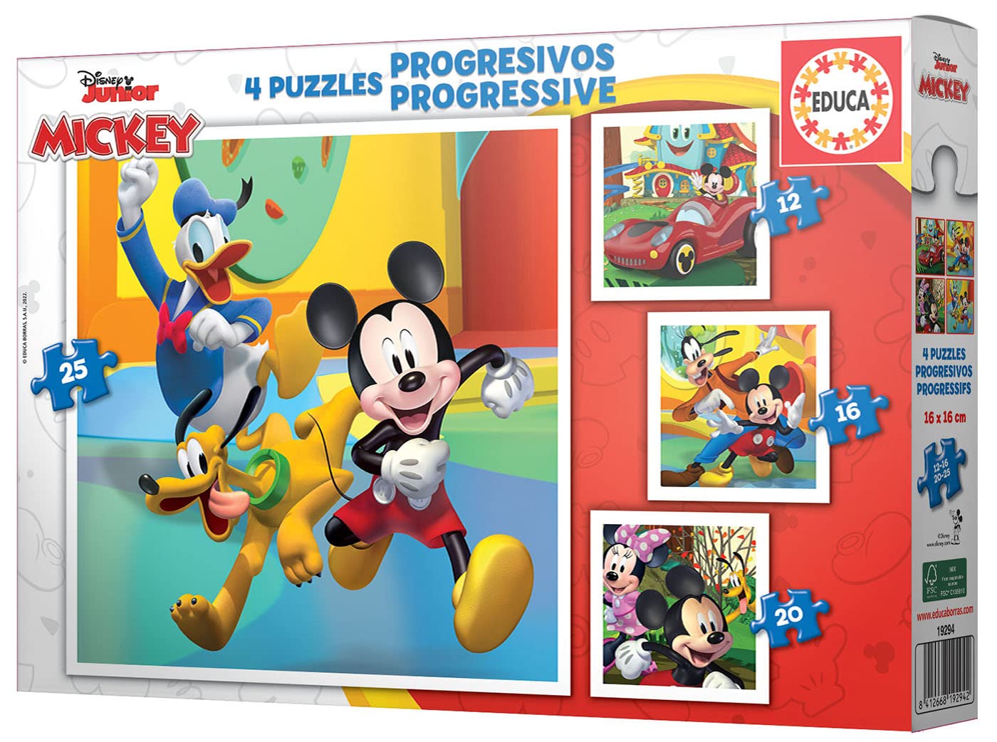 educa-mickeys-freunde-4in1-puzzle-12-25-teile-disney-ab-3 image 3