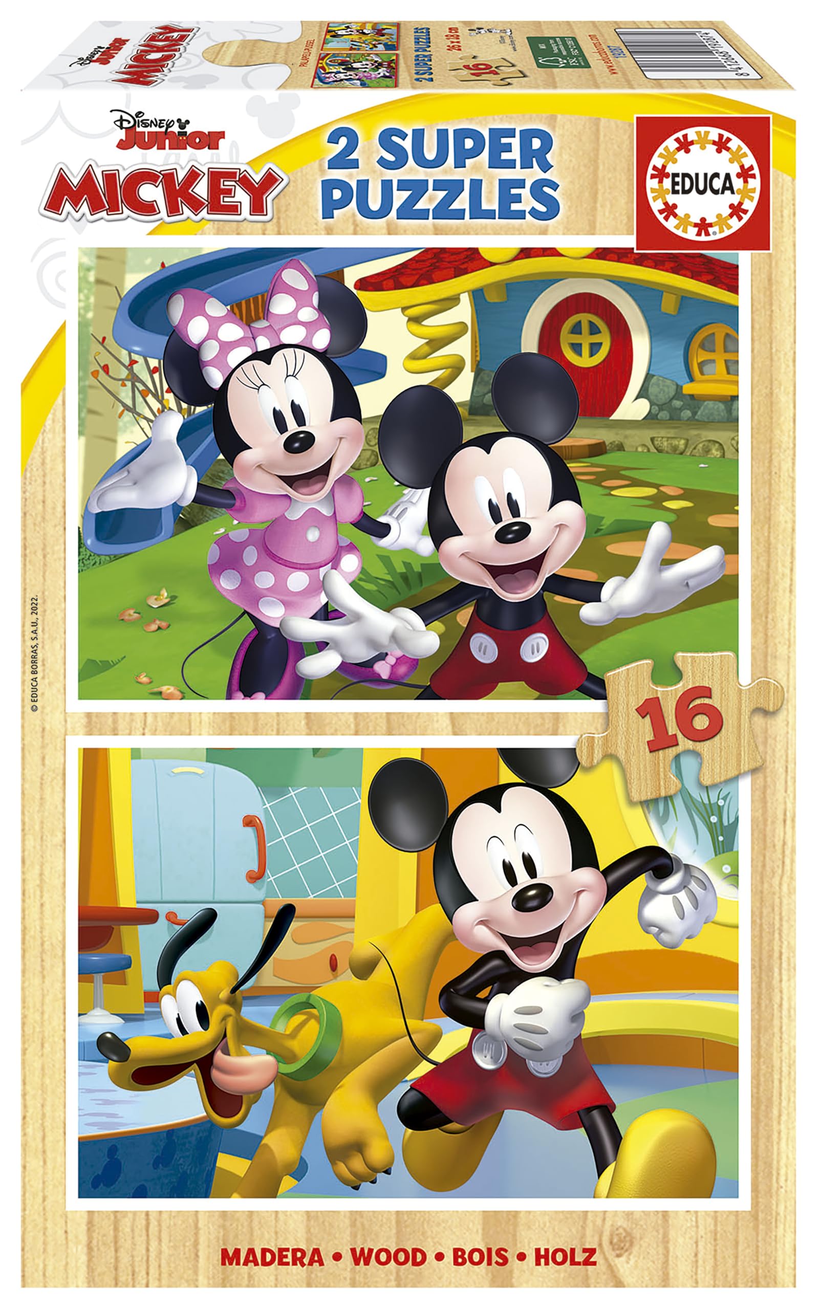 educa-19287-mickey-minnie-holzpuzzle-2x16-teile-ab-3-j image 1
