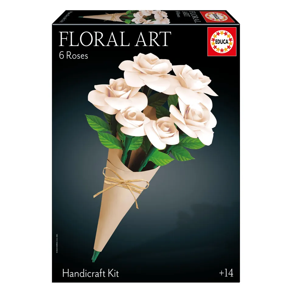 educa-arts-crafts-blumenstrau-wei-e-rosen-bastelset-12-rosen image 1