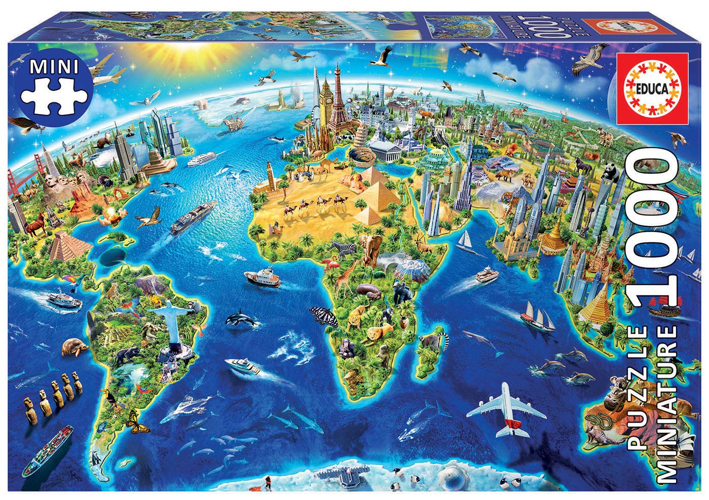 educa-wahrzeichen-der-welt-puzzle-1000-teile-miniatur-19036 image 1