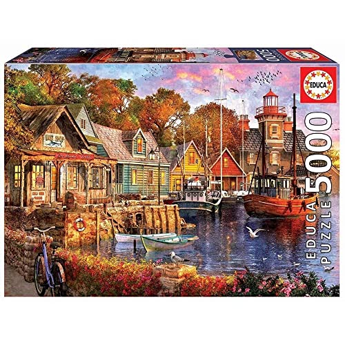 educa-18015-abends-am-hafen-puzzle-5000-teile-boote-motiv image 3
