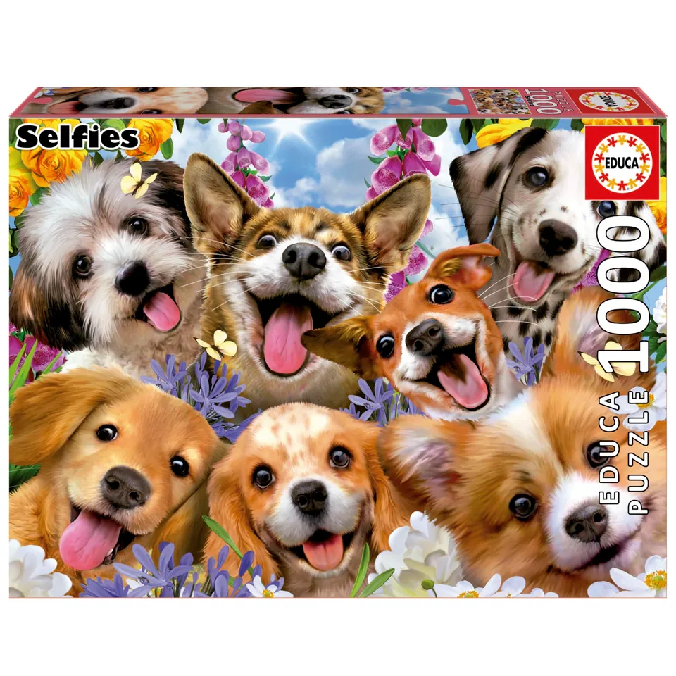educa-19931-welpen-selfie-1000-teile-hunde-puzzle-ab-14-jahren image 1