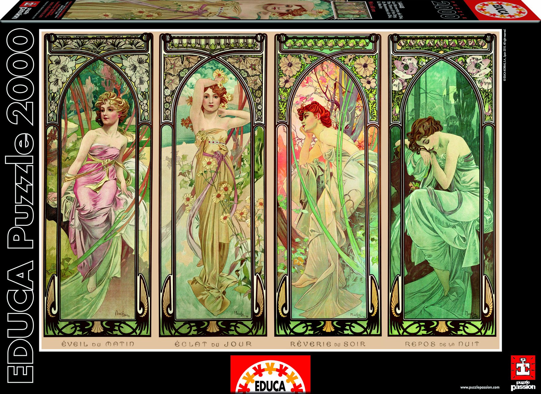 educa-14448-die-vier-tageszeiten-puzzle-2000-teile-mucha image 1