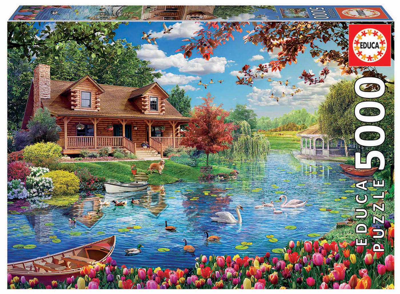 educa-19056-haus-am-see-puzzle-5000-teile-landschaft image 1