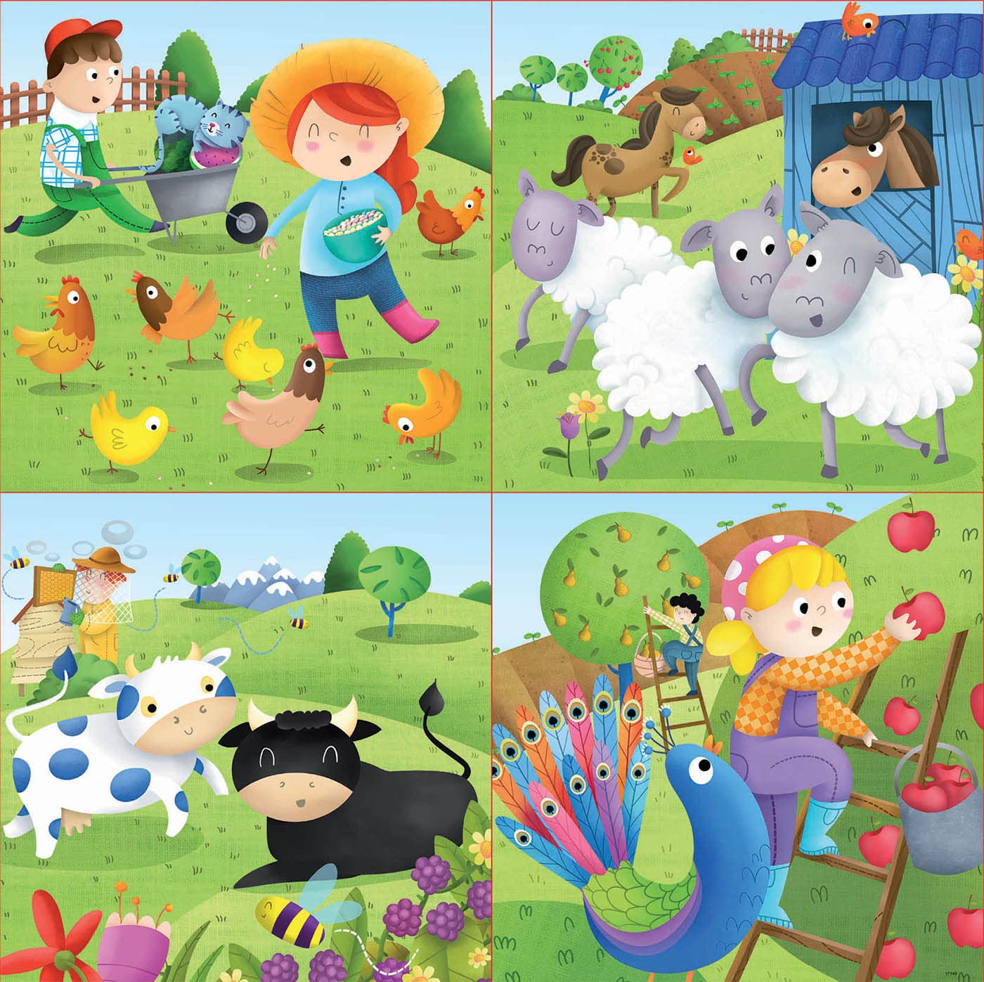 educa-bauernhof-17145-puzzle-4in1-12-25-teile-ab-3-jahren image 2