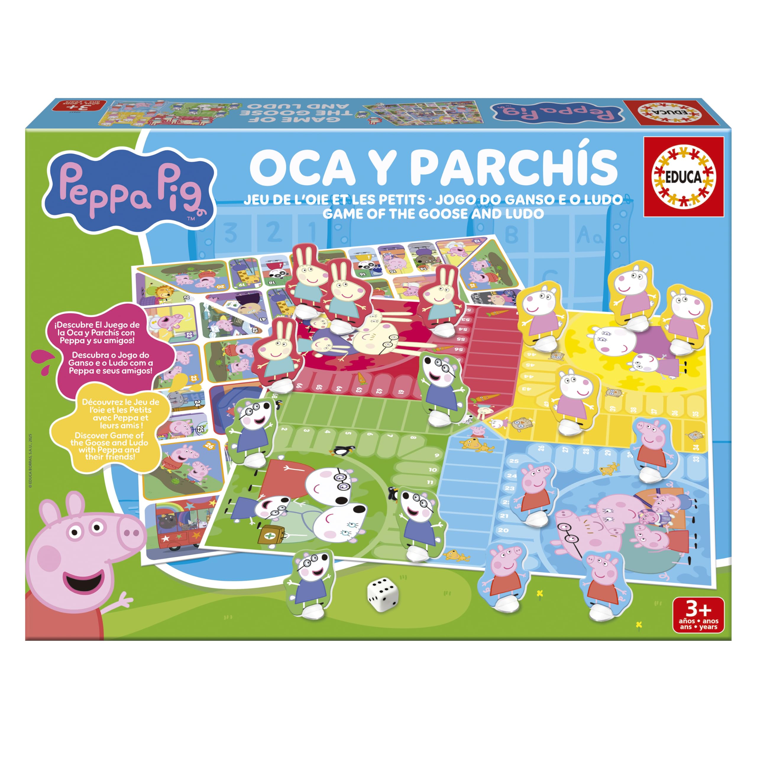 educa-20437-peppa-wutz-2-in-1-brettspiel-g-nsespiel-ludo image 1