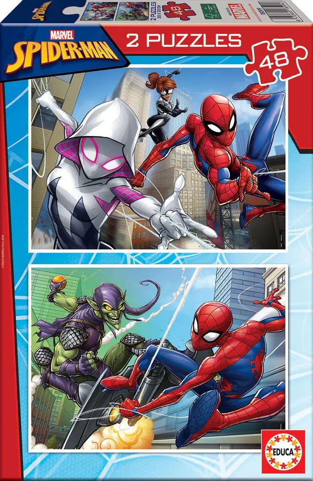 educa-spider-man-kinderpuzzle-2x48-teile-marvel-set-ab-4-jahren image 1