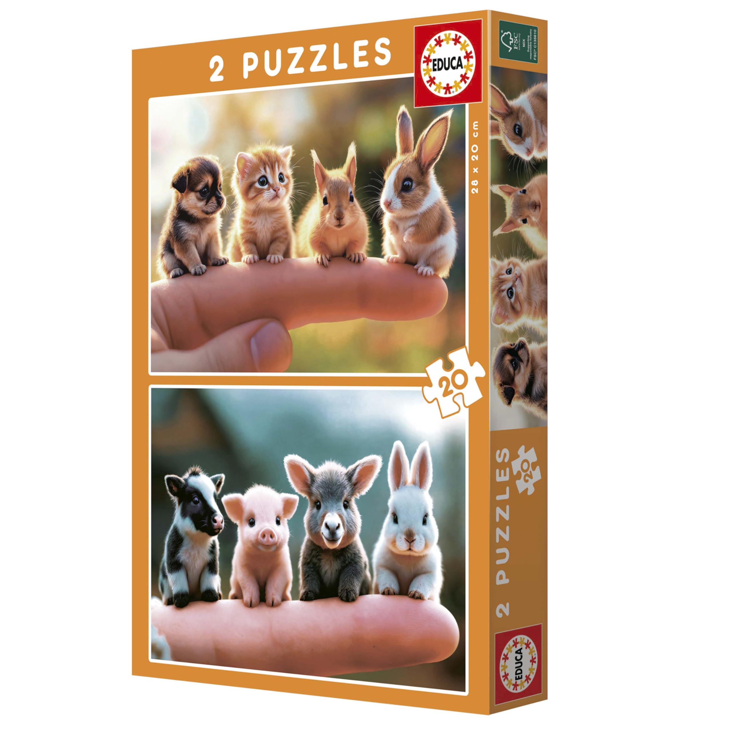 educa-tierbabys-kinderpuzzle-2x20-teile-ab-4-jahren-28x20 image 6